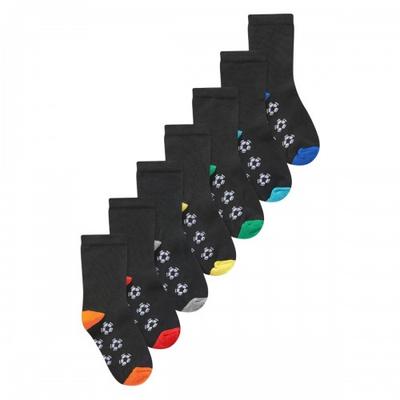Ex Store Childrens/Kids Football Cotton Socks (Pack of 7)