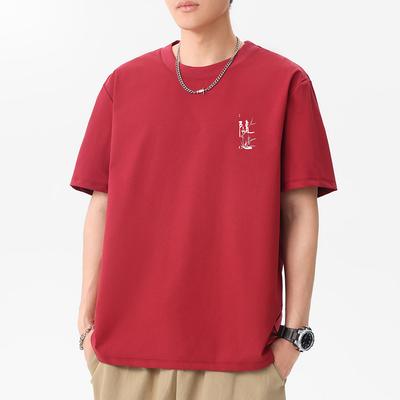 12 Farben Herren T-Shirt aus reiner Baumwolle Kurzarm Rundhals Casual Tee