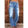 Damen Bud Jeans High Waist Denimhose mit rohem Saum Kleidung Sale