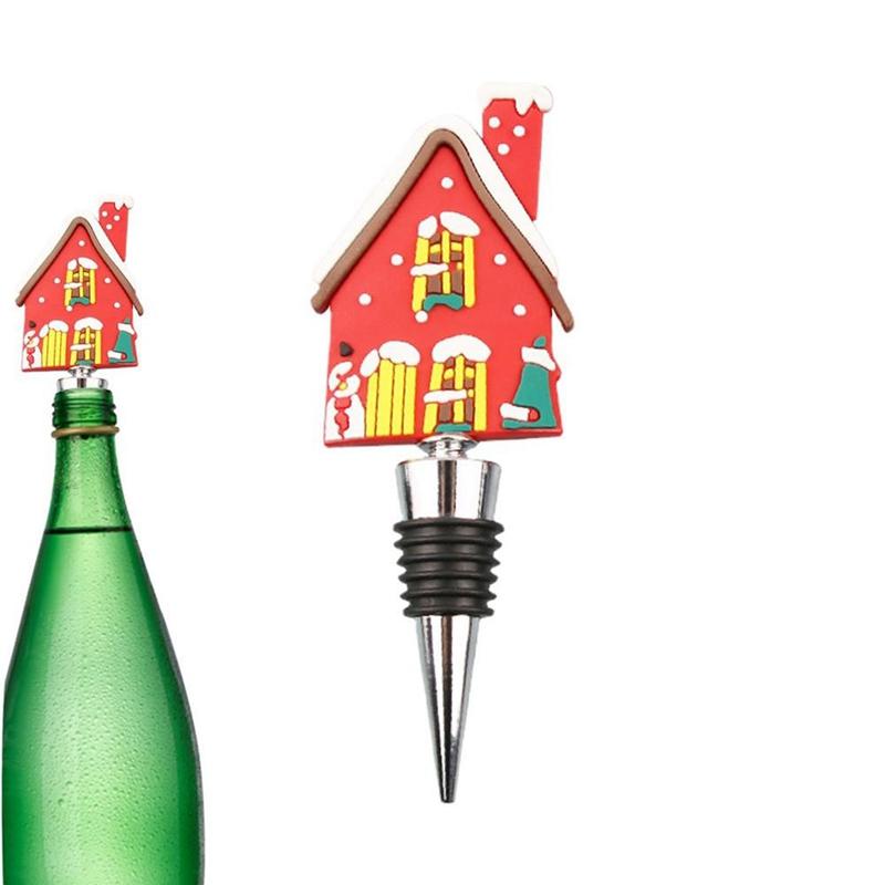Merry Christmas Wine Bottle Stopper Xmas Tree Snowman PVC Preservation Wine Cork Bar Party Decoration Crafts Fresh-keeping