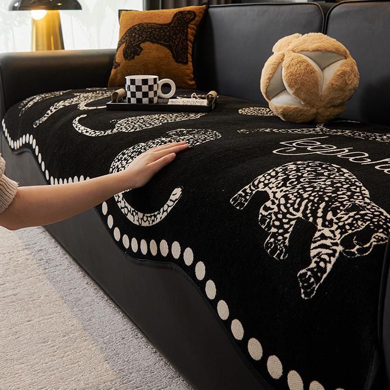 Sofa Cushion  New Four-Season Universal Straight-Breasted Leather Sofa Seat Cushion Non-Slip Light Luxury High-End Sofa Cover
