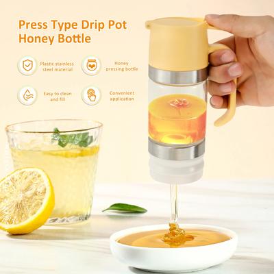 Distributeur de miel de cuisine en verre anti-goutte avec poignée, distributeur de sirop et condiments pour pain, café et thé, ustensiles de cuisine NEUF