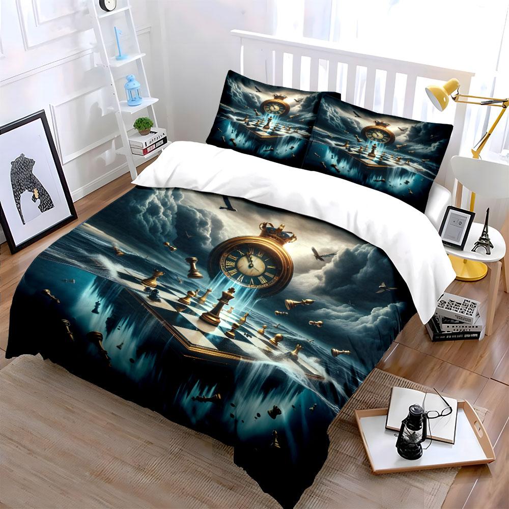 "Timeless Chessboard Fantasy" Bedding sets Duvet covers Pillowcases(1* Duvet Cover 2* Pillowcases without duvet insert)