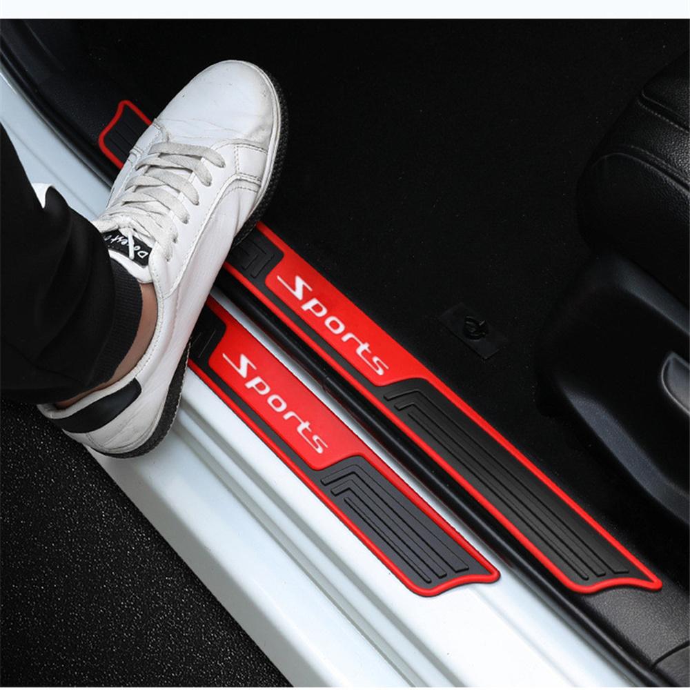 4Pcs Universal Car Rear Bumper Anti-Slip Mat Door Sill Anti-Scratch Strip Black