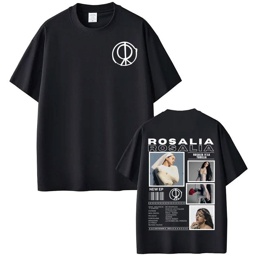 Zpěvačka Rosalía LUX Album Tour 2025 Potisk Tričko Pánské Dámské Módní Bavlněná Trička Oversized Hiphop Ležérní Pohodlná Trička Top