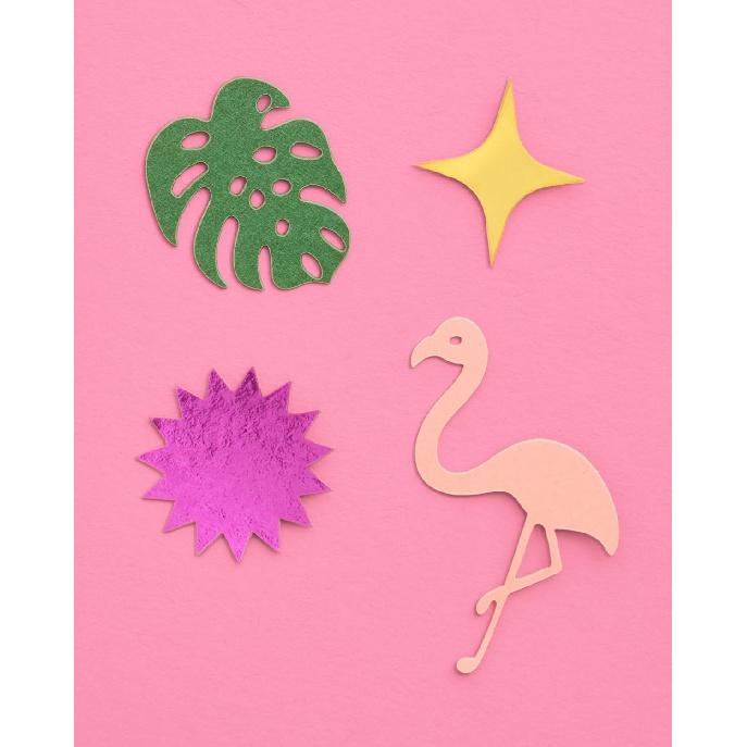 Xo, Fetti Flamingo + Palm Tree Sparkle Confetti - 200 Pcs | Tropical Tablescape, Miami Bachelorette Table Decor, Birthday Decorations, Cute Party