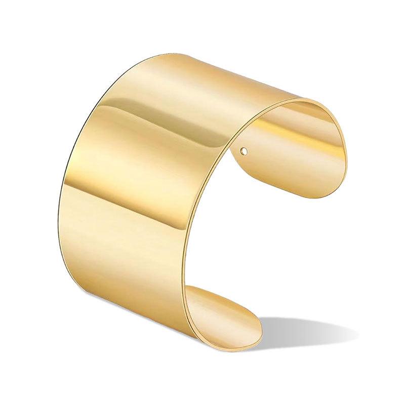 1 Stück heiß verkaufender Schmuck breiter Armreif C-förmige Öffnung verstellbar glänzender Armreif Metall fortgeschritten täglich vielseitig