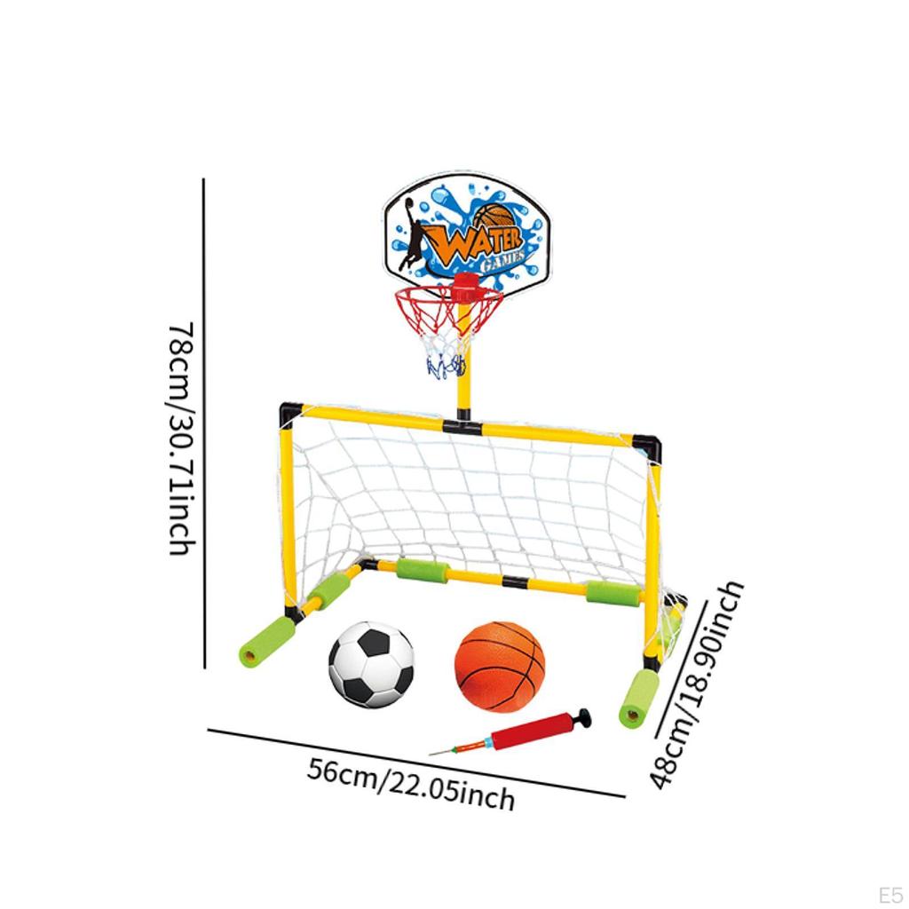 Float Water Polo Game Set Summer Pool Toys Play Fun Portable Multipurpose Swimming Soccer