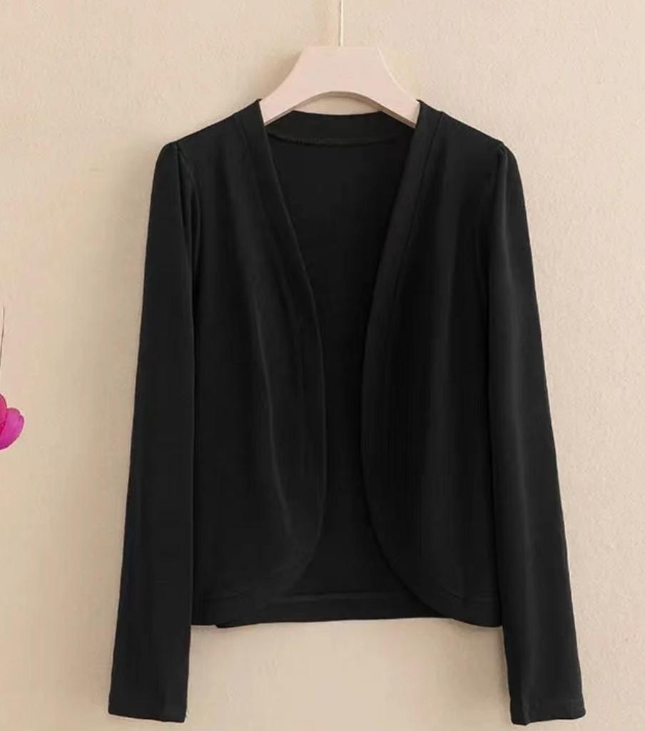 Summer Women's Thin Cardigan Long Sleeve Solid Color Ice Silk Knitted Sunscreen Shirt Open Front Short Cardigan Top