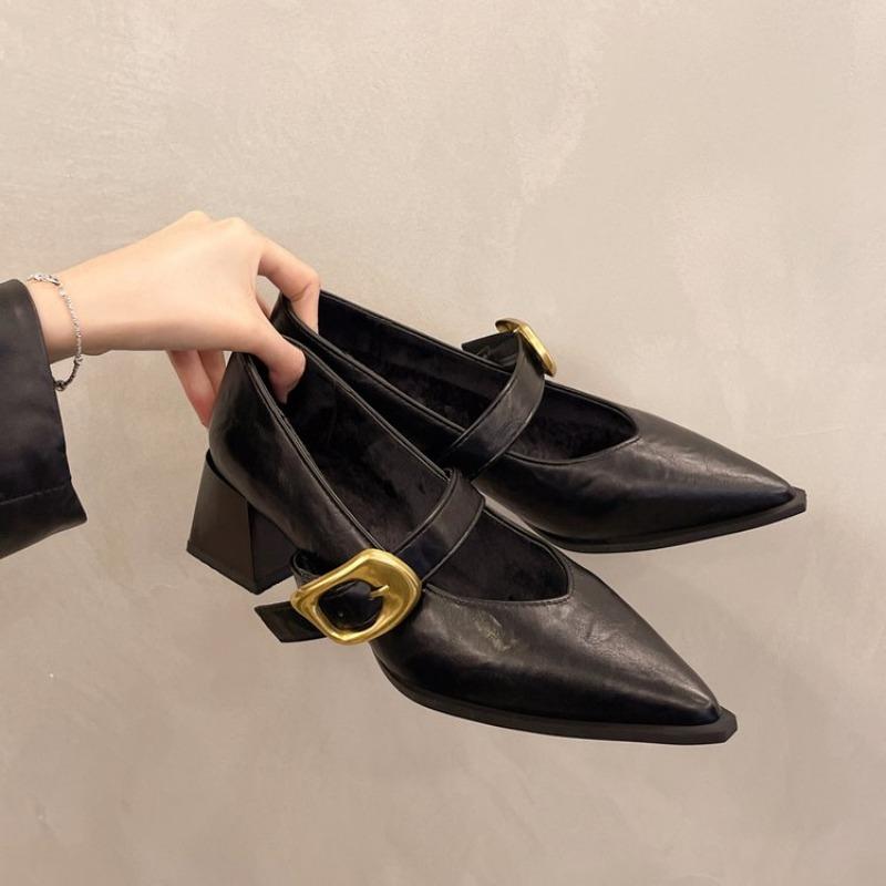 Fashion Design High Heeled Mary Jane 2025 NEW Pointed Toe Women Single Shoes PU Leather Comfort Spring Summer Dress Sexy Women's Shoes