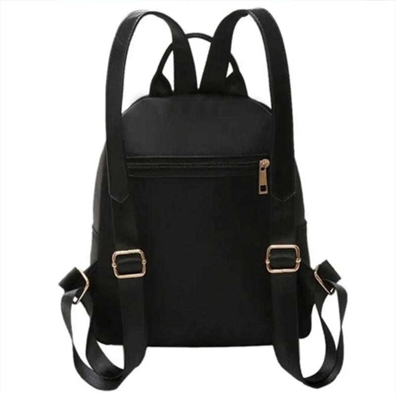 Women Multi-Function Fashion Girl Oxford Daypack Travel Cute Mini Backpack Men Shoulder Bag Black Purse