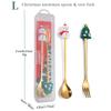 2Pcs Christmas Theme Dinnerware Set with Storage Box Snowman Christmas Tree Fork Spoon Cutlery Set Stainless Steel Tableware