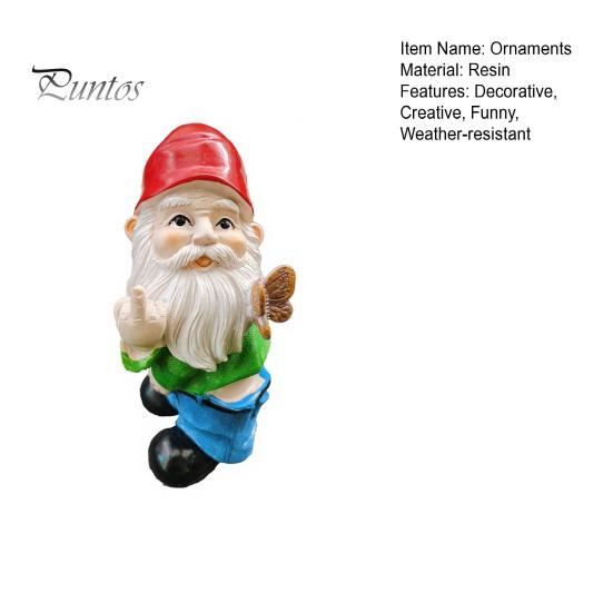 Einweihungsgeschenke für Gärtner Freche Mittelfinger-Gnom-Statue, Harz-Gartenzwerg-Ornament, Lustige Kreative Garten-Geste Zwerg-Dekoration