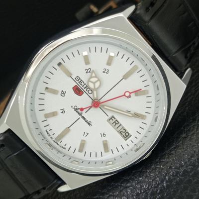 REFURBISHED SEIKO 5 AUTOMATIC 6309A JAPAN MENS VINTAGE WHITE WATCH A442869-1