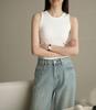 Spring and summer threaded belly button vest women's outer wear slim and thin Korean version suspender bottoming shirt sleeveless top