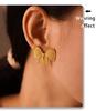 Qiong Yao European Style Bow Stud Earrings, Stainless Steel, Colorfast, Hypoallergenic, Simple Design for Women
