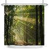 Natural Scenery Forest Shower Curtain Summer Jungle Tree Sunlight Landscape Bathroom Curtain Home Decor Waterproof Bath Curtain