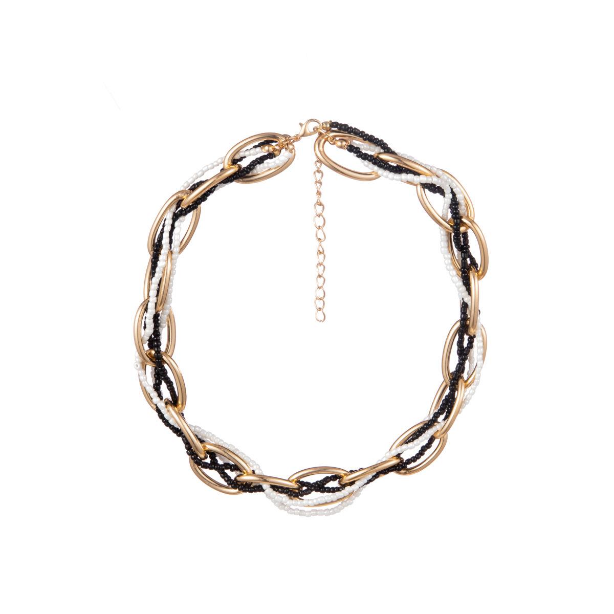 

Stylish Vibrant And Multilayer Beaded Necklace For Women Trendy Accessory For Look Every BlackWhite