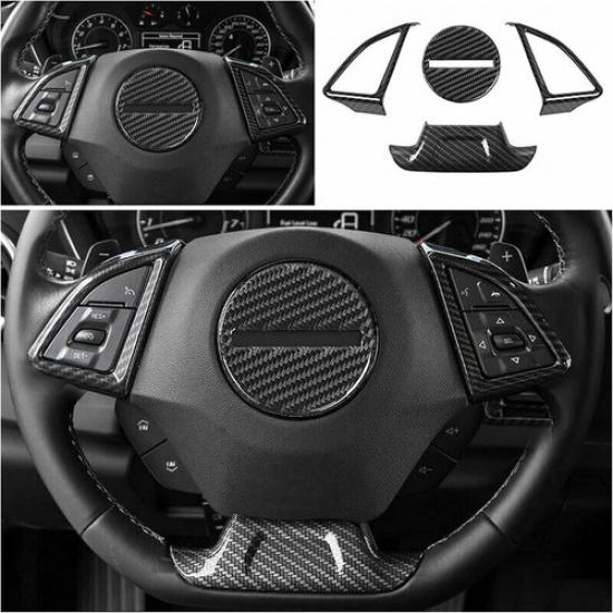 Carbon Fiber Steering Wheel Trim Cover Decoration Kit for Chevrolet Camaro 2017+