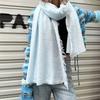 Autumn and winter new simple warm wool scarf shawl men and women versatile solid color wool mohair scarf