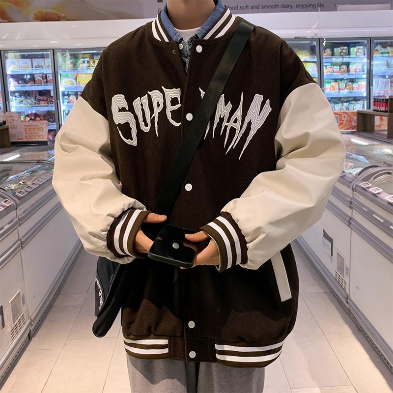 Baseball Jacket Autumn American High Street Ruffian Handsome Teen Men's Loose Casual Jacket Men