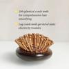 BEPAN Hand-Carved Sandalwood Air Cushion Comb with Bamboo Bristles Cat-Shaped Wooden Hair Styling Comb Oval Scalp Massage Brush Comb
