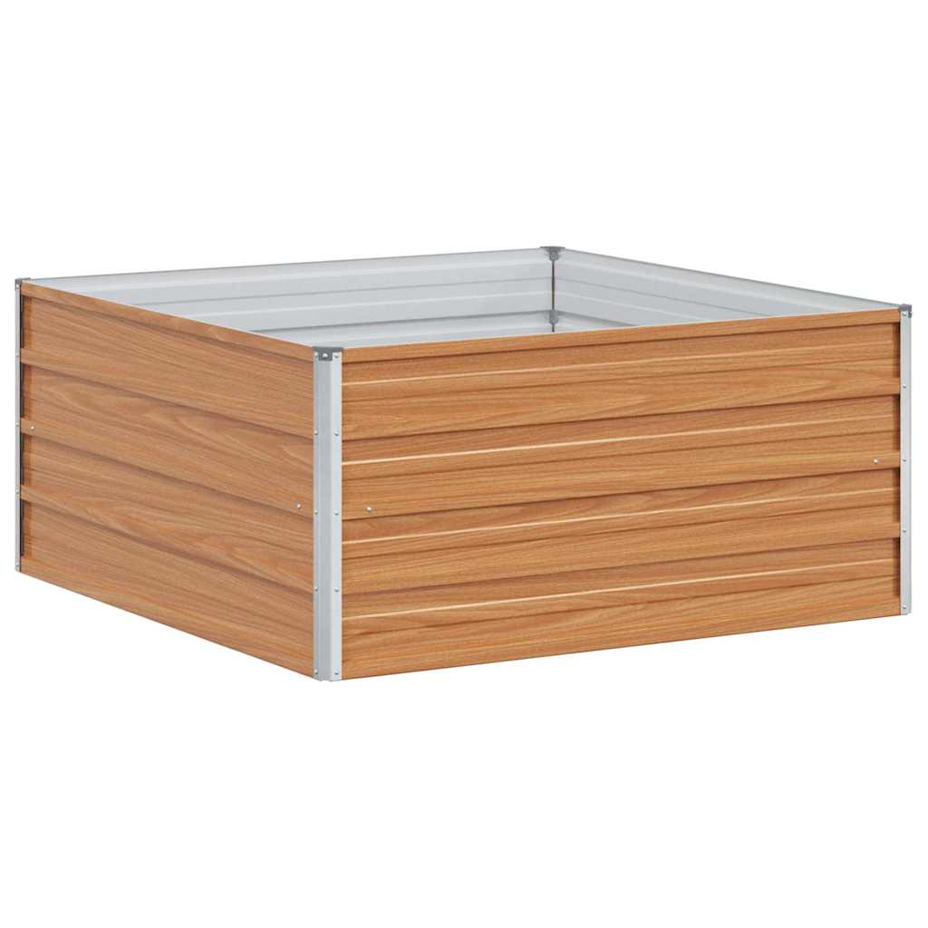 Raised Bed Light Brown 100 X 100 X 45 Cm Galvanized Steel