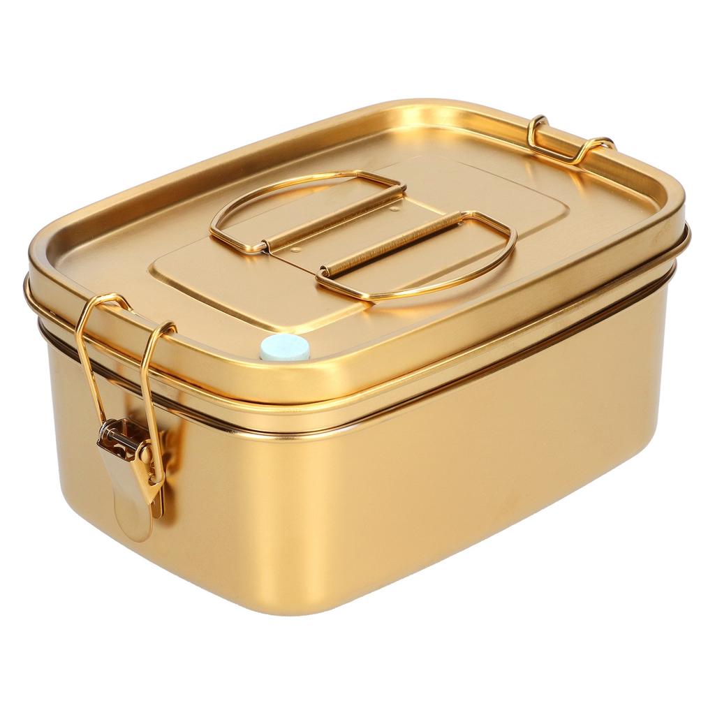 1.5L 2-warstwowy pojemnik na lunch Przenośny szczelny 304 stal nierdzewna Bento Pojemnik na jedzenie Zastawa stołowa do domu biura Złoty