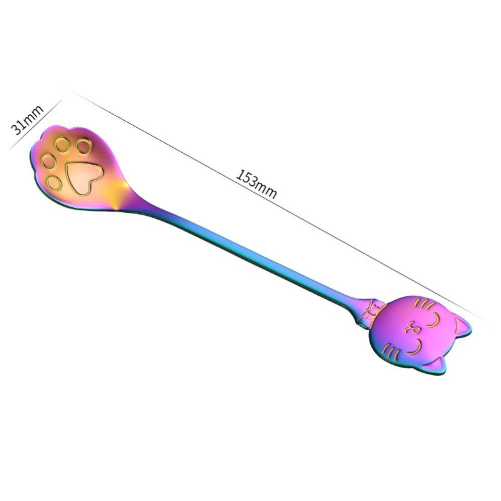 Stainless Steel Coffee Spoon Paw Design Stirring Spoon Cute Ice Cream Spoon  Tableware