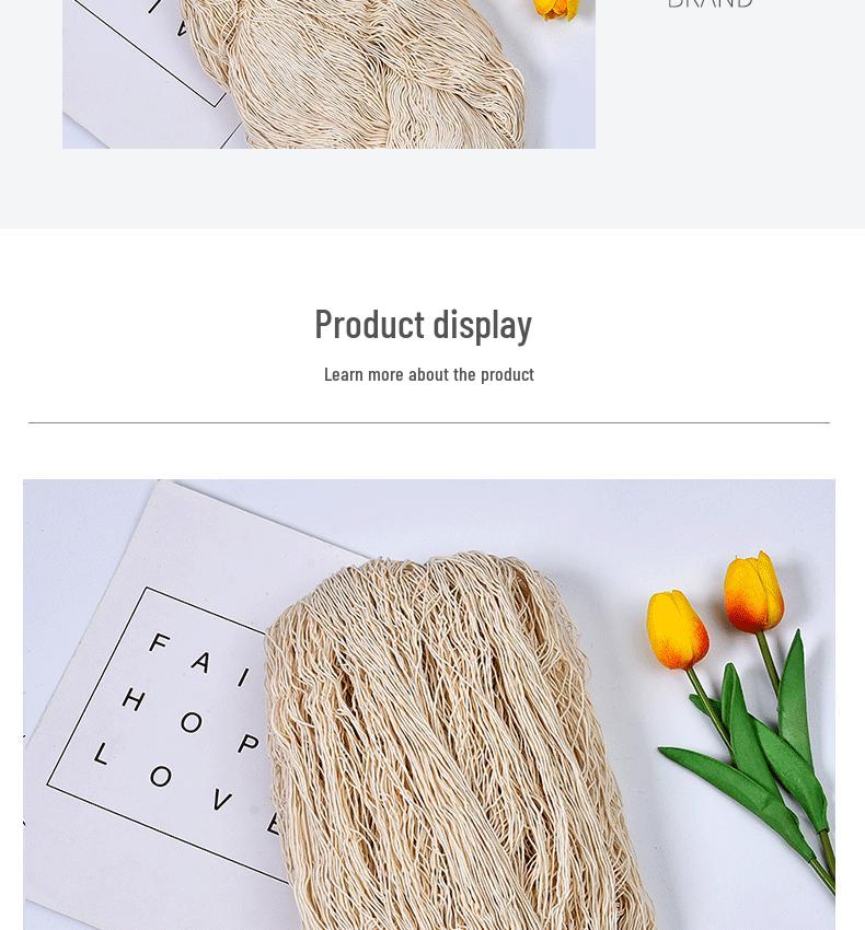 Beige Three-Strand Food-Grade Cotton Rope: Ideal for Wrapping Rice Dumplings, Curtain Ties, Decorative Crafts, and More.