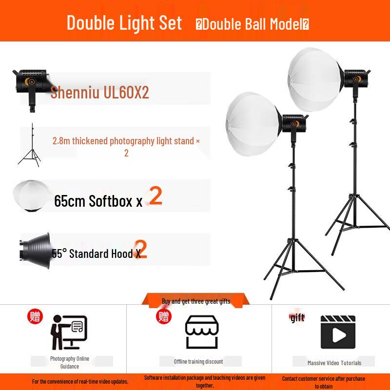 Godox UL60 Silent LED Video Light Kit with Dual Softballs