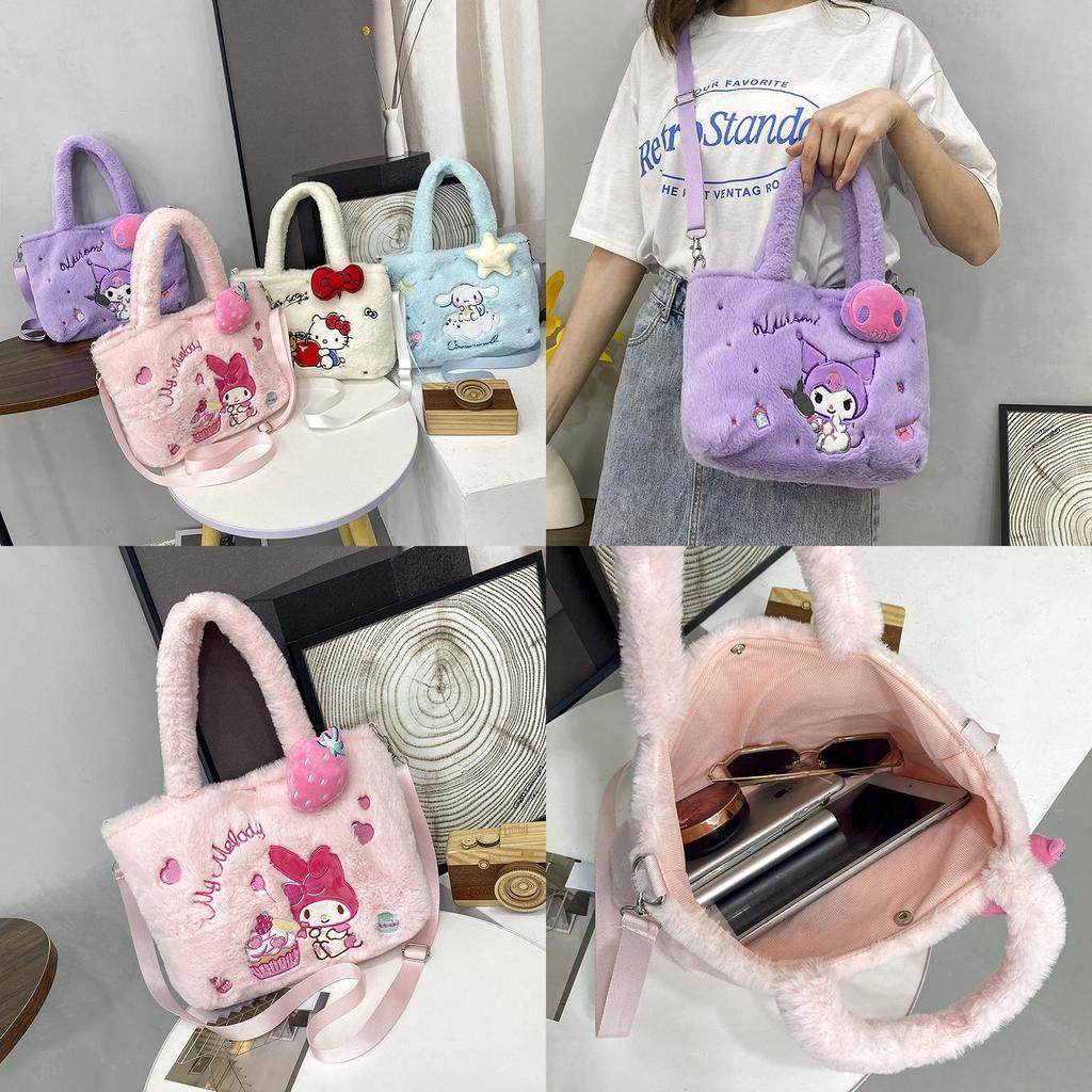Nouveau Sac à Main Cartoon pour Enfants Sac Bandoulière Simple Épaule Fille Kurumi Populaire Sac en Peluche Cartoon Coréen