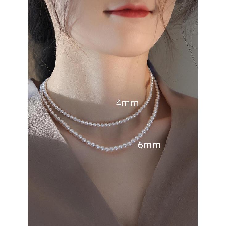 Simple and elegant versatile cream white necklace Perfectly round and bright baby Zhushijia Pearl14K Gold-plated necklace