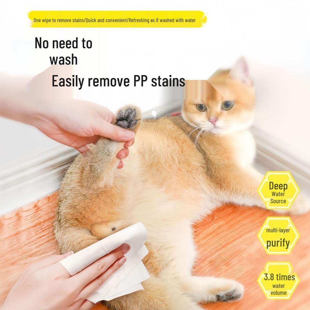 Universal Double-Sided Pet Cleaning Wipes for Cats and Dogs - Full-Body Care with Water-Locking Texture