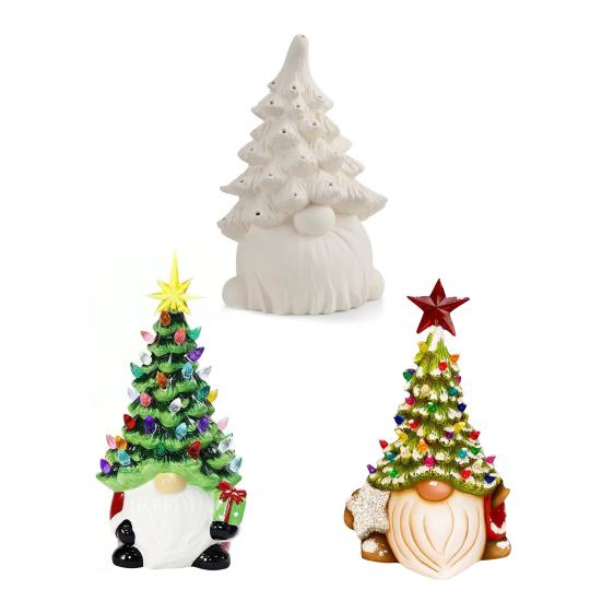 Gnome Christmas Tree Light Resin Lighted Faceless Old Man Figurines Portable