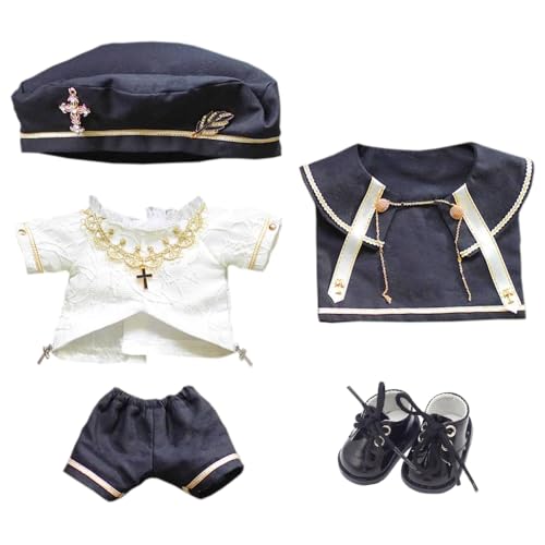 niannyyhouse 10cm, 15cm, 20cm, 40cm Plush Toy Clothes, European Style, Hat, Dress Shirt, Pants, Shawl, Leather Shoes, Cotton Doll, Accessories, Dress-