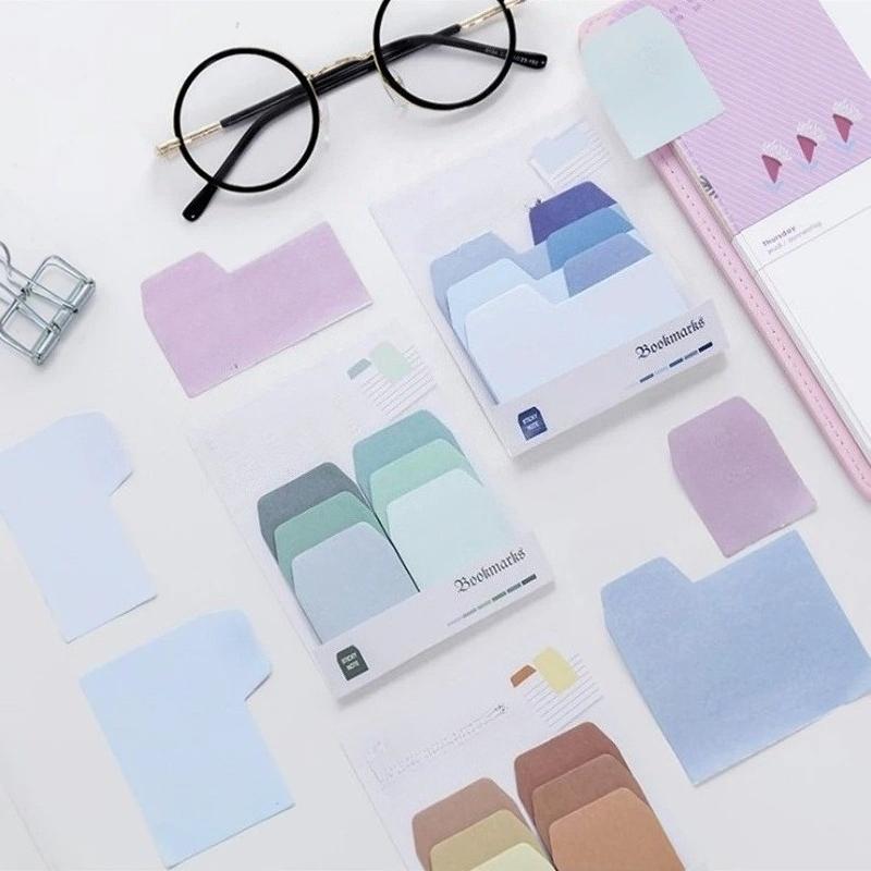 60 Sheets Per Book Solid Color Sticky Notes Information Notebook Notes Stationery Memo Bookmark Notebook School Supplies