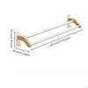 Portasciugamani in Legno Nessun Attrezzo Richiesto Installa Doppio Barre Facile Installazione Storage Bagno 40CM