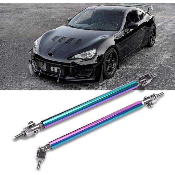 DREAMIZER 2× Universal Front Bumper Lip Support Splitter Rods Adjustable 8"-11" Strut Tie Bar Support Car Body Kit Support Rear Wing Strut Rod for