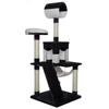 Arbre à chat - dibea - kb00357 - noir/blanc - 133 cm - griffoir en sisal