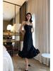 Women's Summer Pleated Suspender Dress - European & American Style Long Skirt