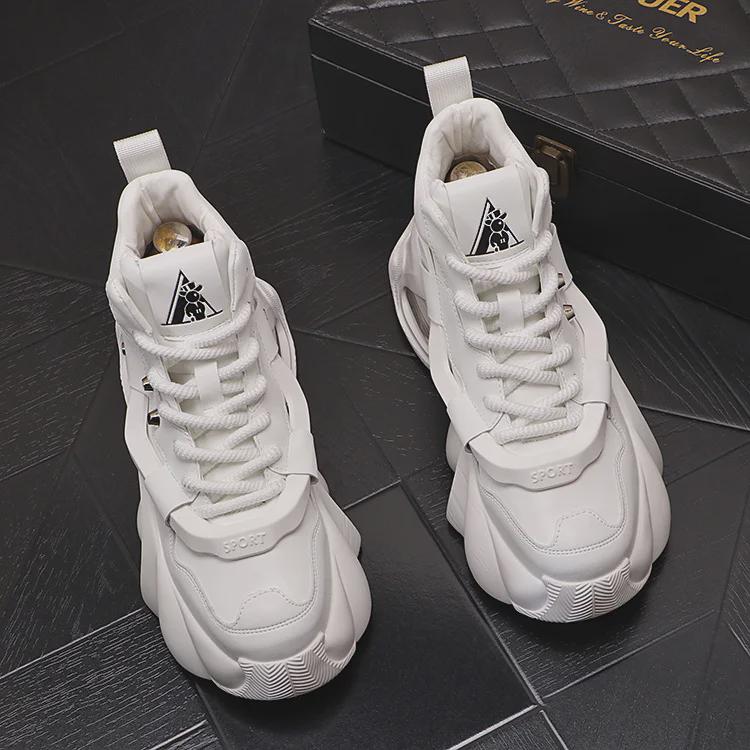 2024 Men's Mid-High Top Breathable Sports Shoes: Trendy, Versatile, Thick-Soled Summer Footwear