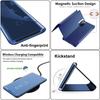 Spejllæder Pung Etui til Samsung Galaxy Z Fold 7 6 5 4 3 5G Støtteben Stødsikker Ridsefast Slank Gennemsigtigt Beskyttelsescover