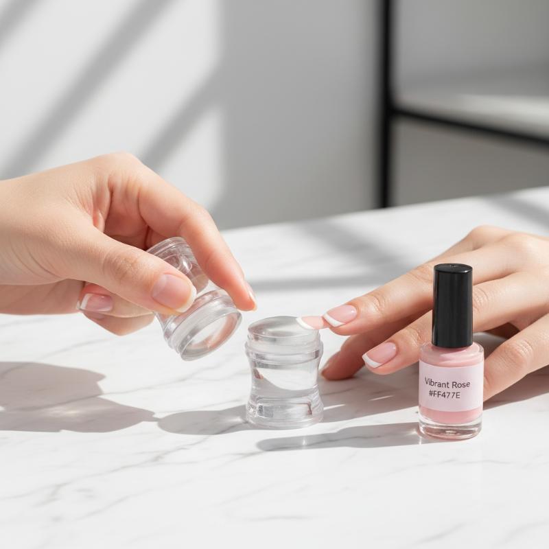 Jelly Nail Stamper with Scraper Clear Silicone Head for DIY Nail Art Printing Manicure Salon Accessories Kit