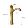 Antique Brass Single Hole Bathroom Sink Faucet, Hot Cold Water Mixer, Copper Material Basin Tap, Vintage Style