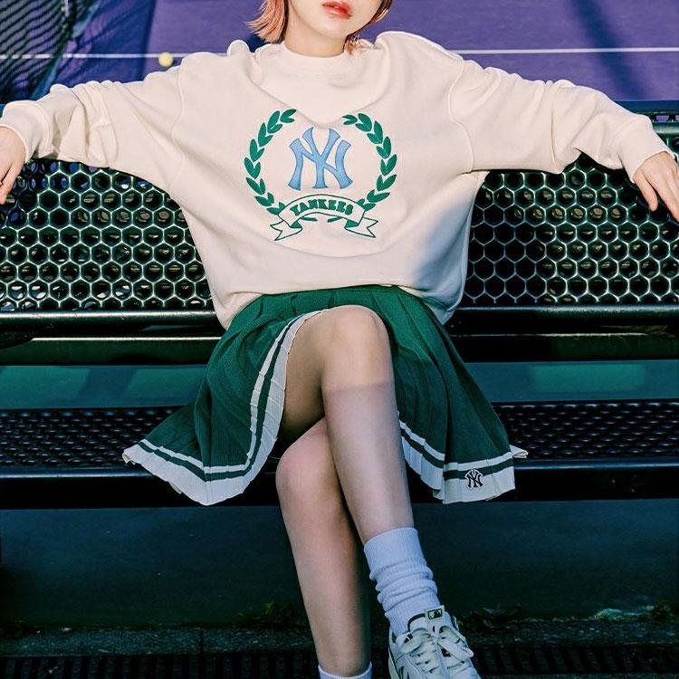 New MLB College Style Series Sweatshirts Women's Cream 3FMTG0134-50CRS