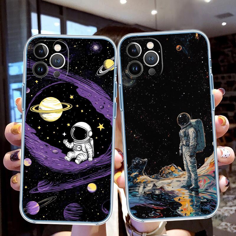 LO12 Astronaut Space Moon Case for Motorola G10 G20 G30 G31 G32 G34 G35 G41 G42 G50 G51 G52 G55 G60 G60S G62 G71 G72 G75