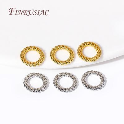18K Gold Plated Alloy Metal Round Twist-Style Closed Ring Connectors For DIY Jewelry Making Supplies Accessories