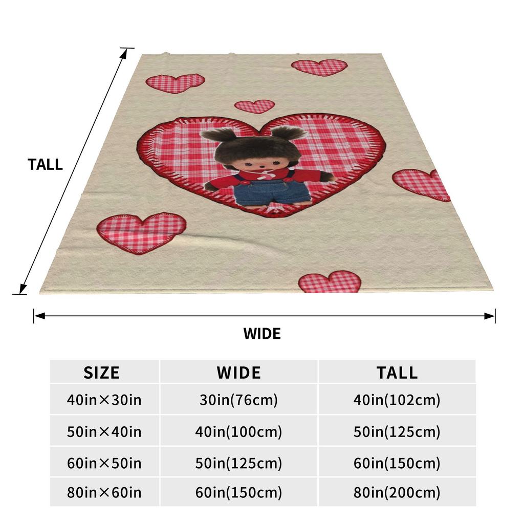 Monchhichi Decke Qualität Weich Bettwäsche Überwürfe Winter Mädchen Jungen Outdoor Lustige Tagesdecke