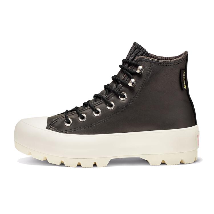 

Converse Chuck Taylor All Star Lugged Waterproof Leather High Top Thick Sole Black White Women s 565006C 36.5